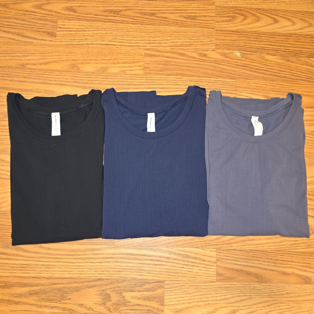 Athleta Women's Short Sleeve Tees - Black, Blue, and Gray